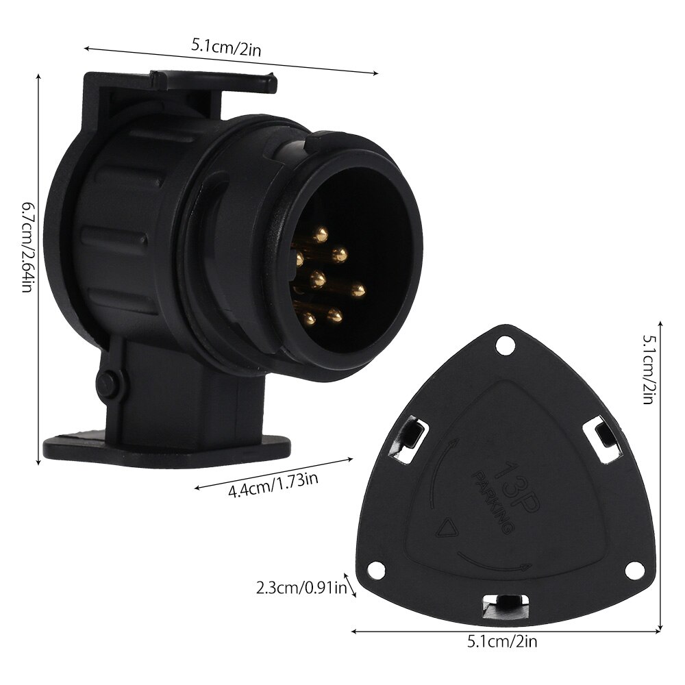 Standard 13 To 7 Pin Trailer Adapter Trailer Wiring Connector Socket Plug 12V Remolque Trailer Car Truck Caravan Car Accessories