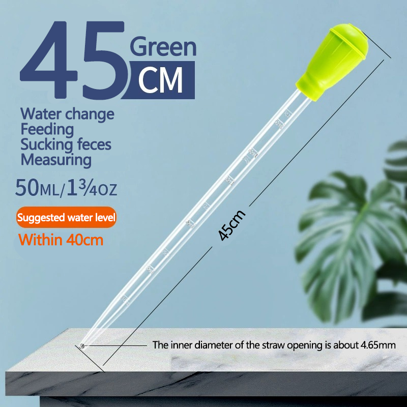 Lengthen Pipettes Cleaner Simple Cleaning Tool for Aquarium Water Changer Aquarium siphon fish tank vacuum cleaner 29cm 45cm: Red