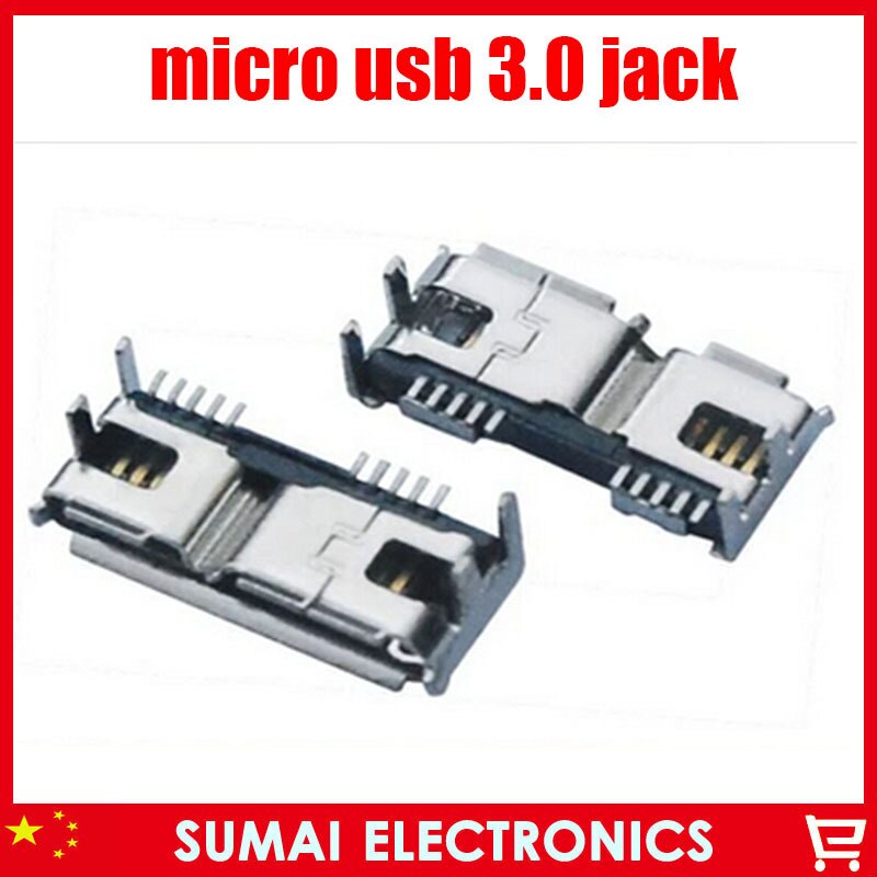20pcs/lot USB 3.0 Micro B Female 10 Pin Charging wire socket Jack Socket for Mobile hard disk data interface