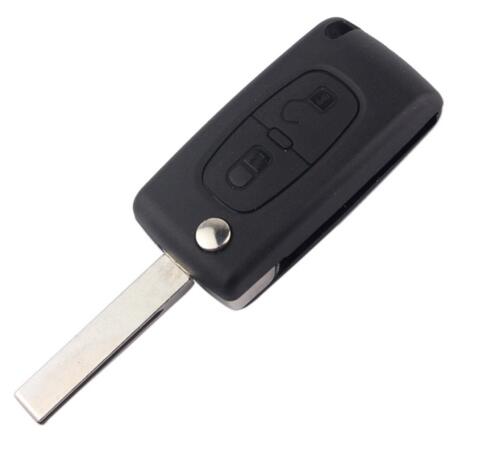 Ongesneden Blade Auto case Vervanging Sleutel Shell Bescherming Cover Flip Remote Key voor PEUGEOT 207 307 307 S 308 407 607 2 Knoppen