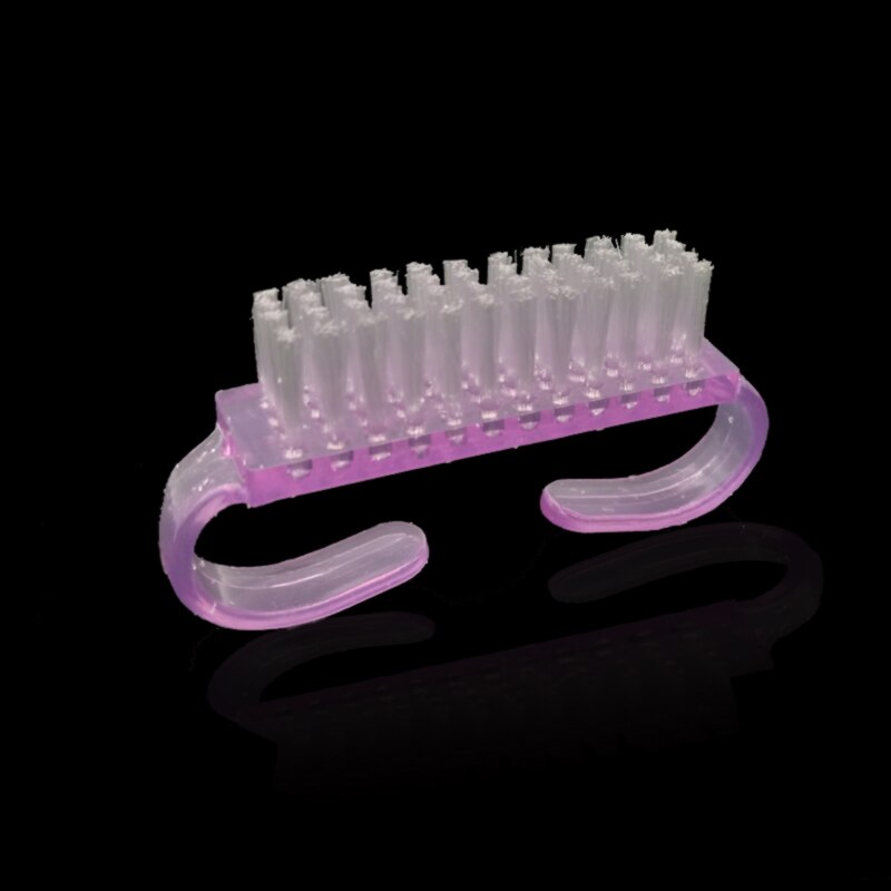 10pc/ partier nail art børste fil nail art manicure pedicure blød fjern plastik støv blød lille vinkel rene børster pink blå lilla: 10 stk lilla børste