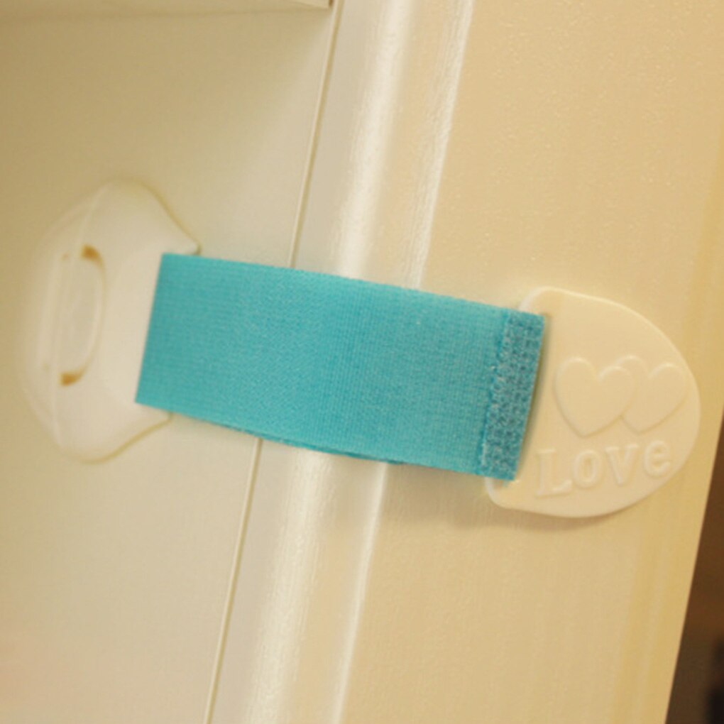 10pcs Child Protection Lock Color Nylon Webbing Multifunctional Adjustable Hook And Loop Cabinet Drawer Safety Lock Household