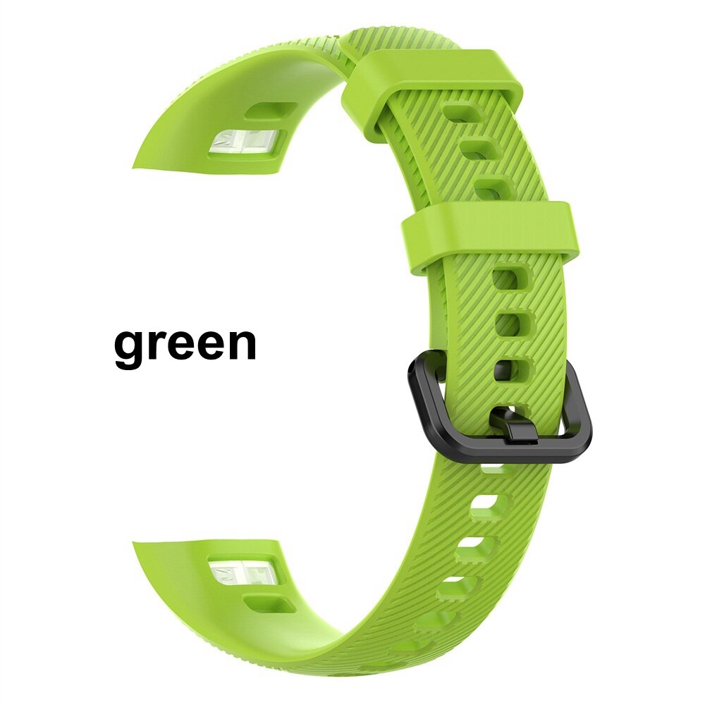 Miiqnus pulseira de silicone para honor band 4/5, pulseira de substituição inteligente de silicone clássica para relógio esportivo: Verde