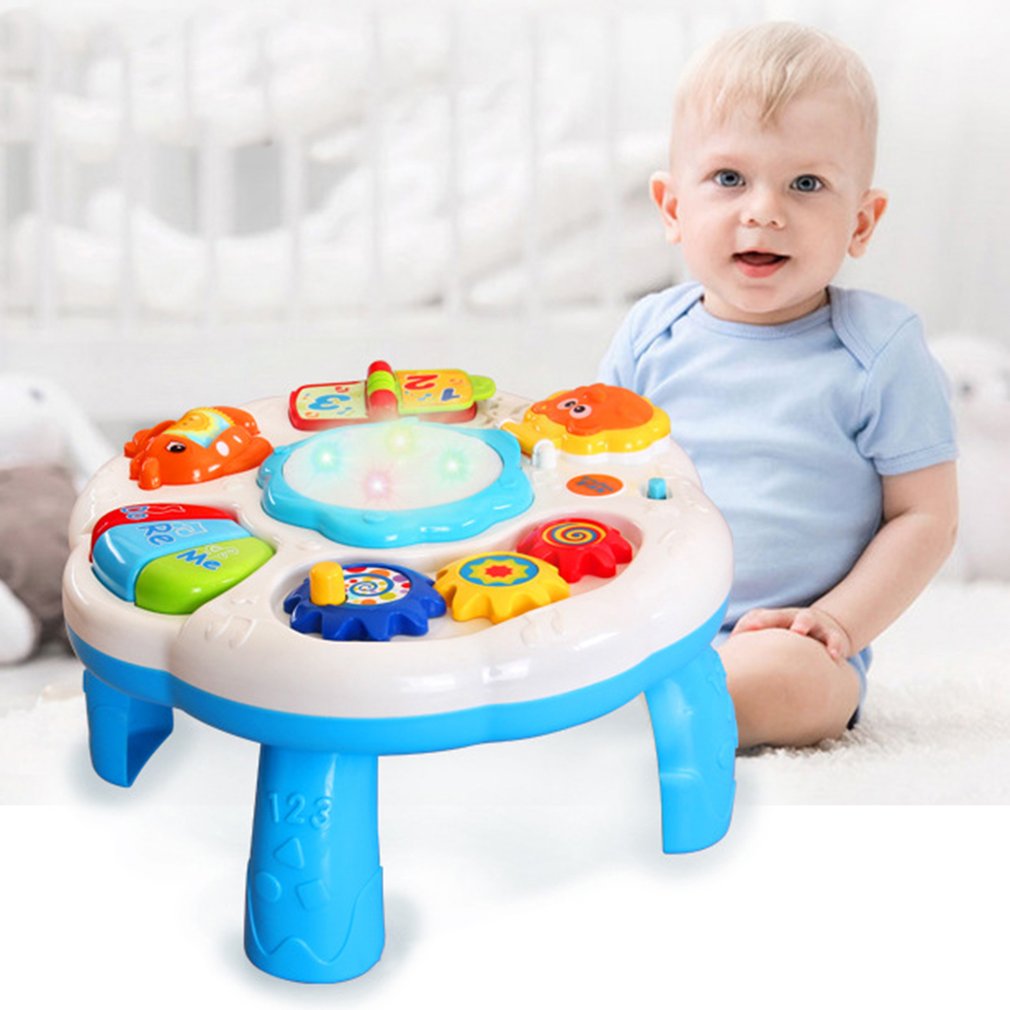 Baby Musik Lernen Tisch Multifunktionale Spiel Tabelle für kleinkinder mit Bunte Licht Klang Früh Pädagogisches Spielzeug für freundlicher Baby