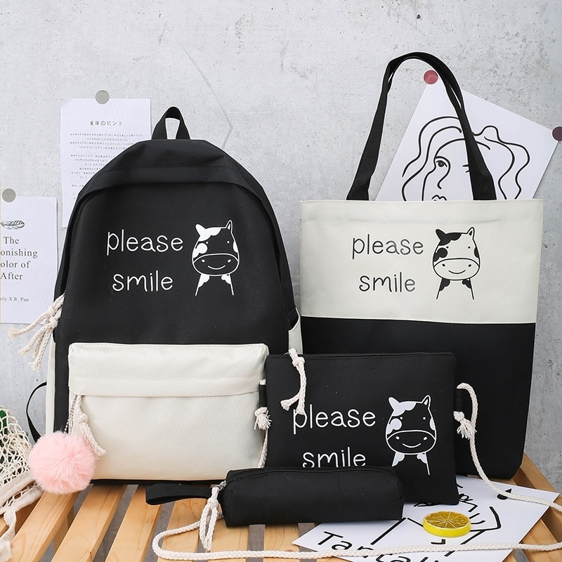 4 stücke schule taschen für Teenager mädchen freundlicher niedlich Rucksack frauen Reisen Bagpack Laptop Rucksack plecak mochilas escolares Neue