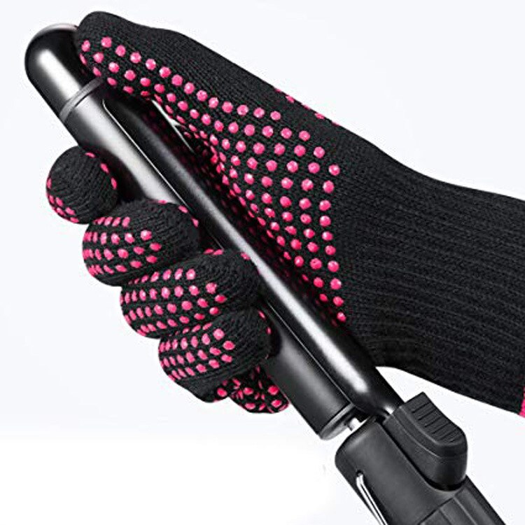 Gant isolant en Silicone, résistant à la chaleur, pour friser les cheveux, baguette et lisseur, fer plat, outil de coiffure pour friser les cheveux: B