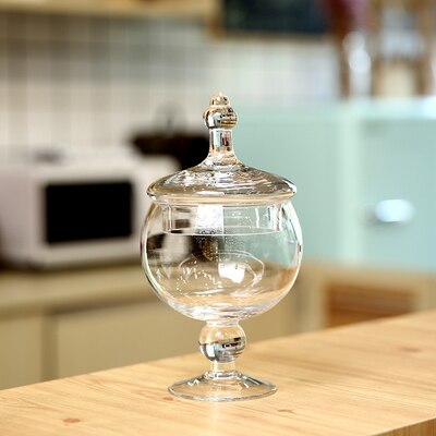 Europæisk stil gennemsigtig glas slik jar krukke sukker skål med låg højbenet vindue bryllup dessertbord dekoration: B 650ml