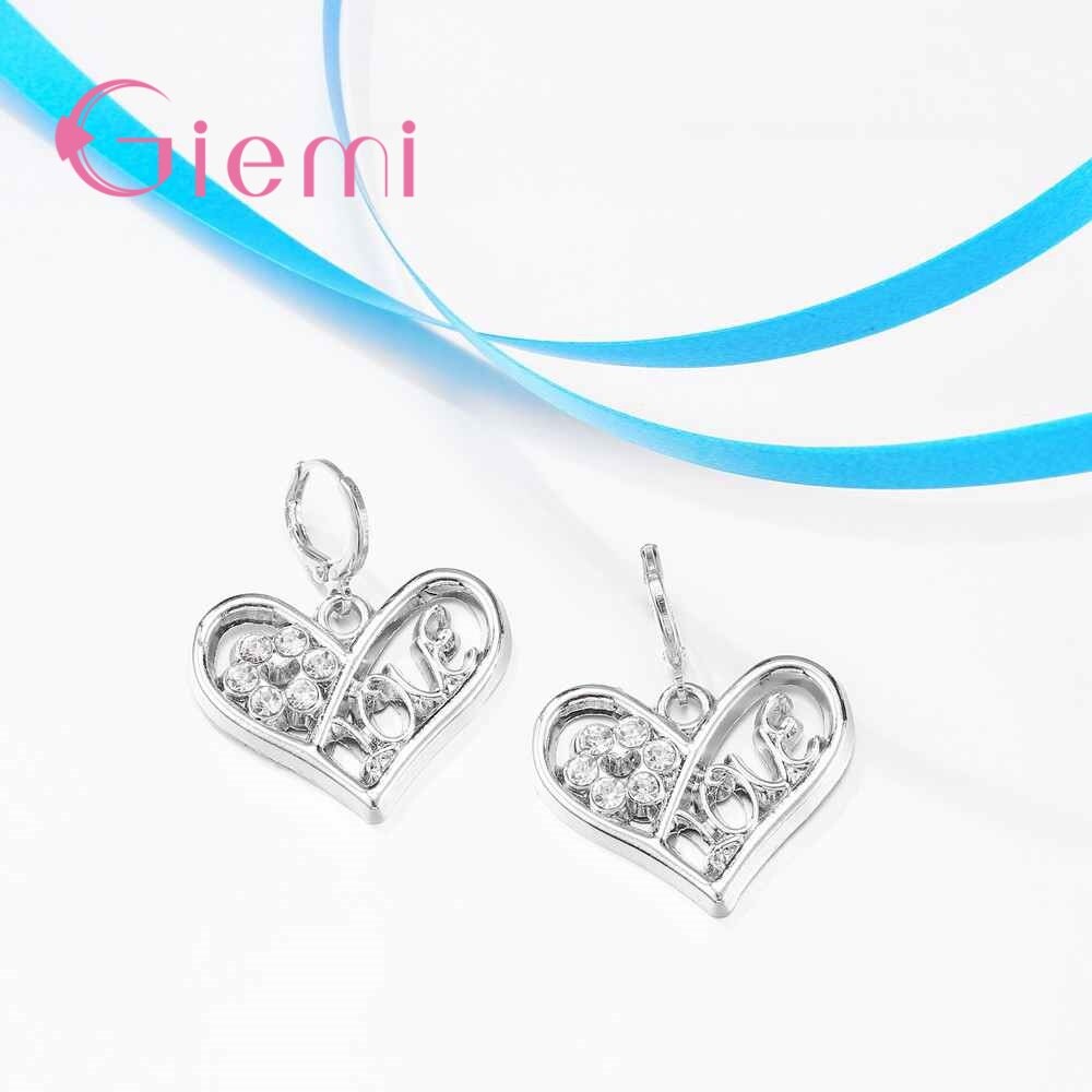 SchöNe aufbringen bilden Kristall Stein Halskette Ohrringe für Frauen Engagement Schmuck-einstellen 925 Sterling Silber und CZ