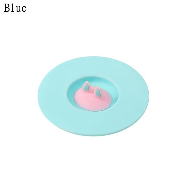 Durable, non-toxic, reusable coffee mug with sealed cover and anti-scalding suction cup lid.: Blue