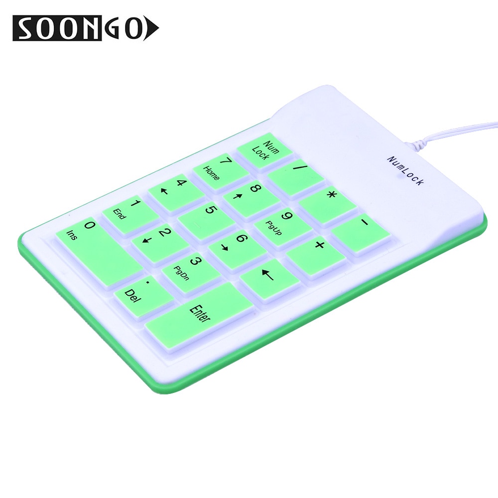 Mini Wired Numerical Silicone Keyboard NumPad 19 keys Digital Foldable Flexible Teclado Soft Portable PC Ipad Laptop keypad