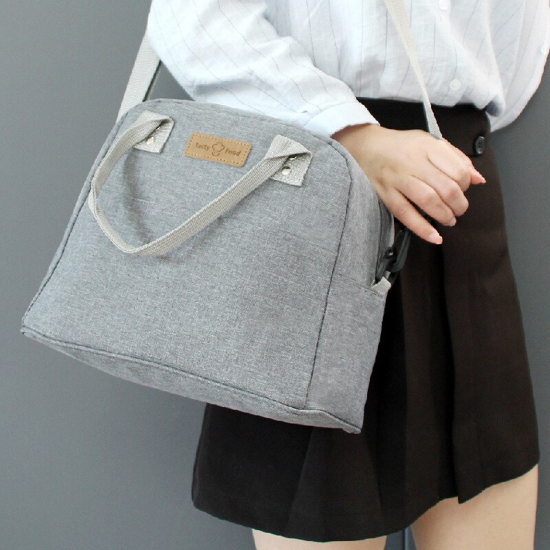 Wasserdichte Tragbare Isolierte Kühltasche Thermische Einfache Leinen Handtasche zu Arbeiten Schulter Gurt Bento Mittagessen Tasche für Lebensmittel