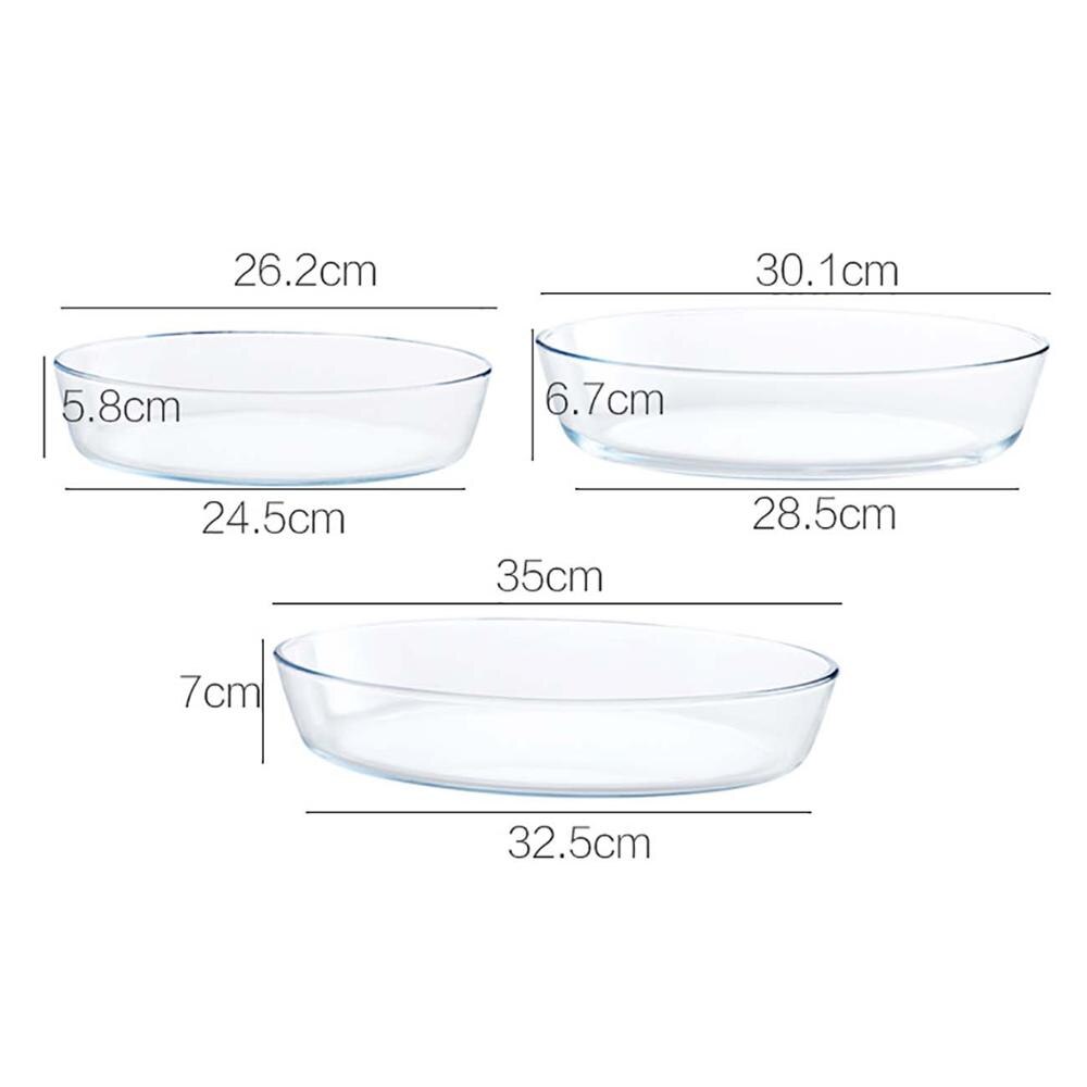 1.5/2/3L Hoge Borosilicaatglas Vis Schotel Plaat Keuken Magnetron Veilig Verwarming Kom Huishouden Salade Eten plaat Servies