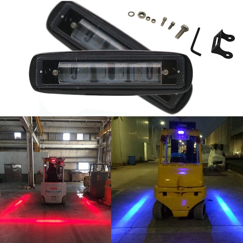 6 INCH 10-60V 30W Red Zone Beam 48V LED Forklift Forktruck Red Blue Danger Zone LED Forklift Warning Light Zone Safety Lights