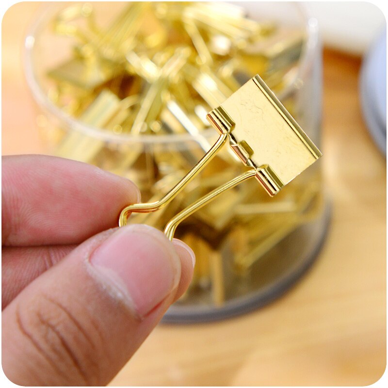 Clips dorados de Color sólido, Clips de carpeta metálicos para notas, papel de letras, suministros de oficina, Clips de papel Metal, nuevos artículos de papelería