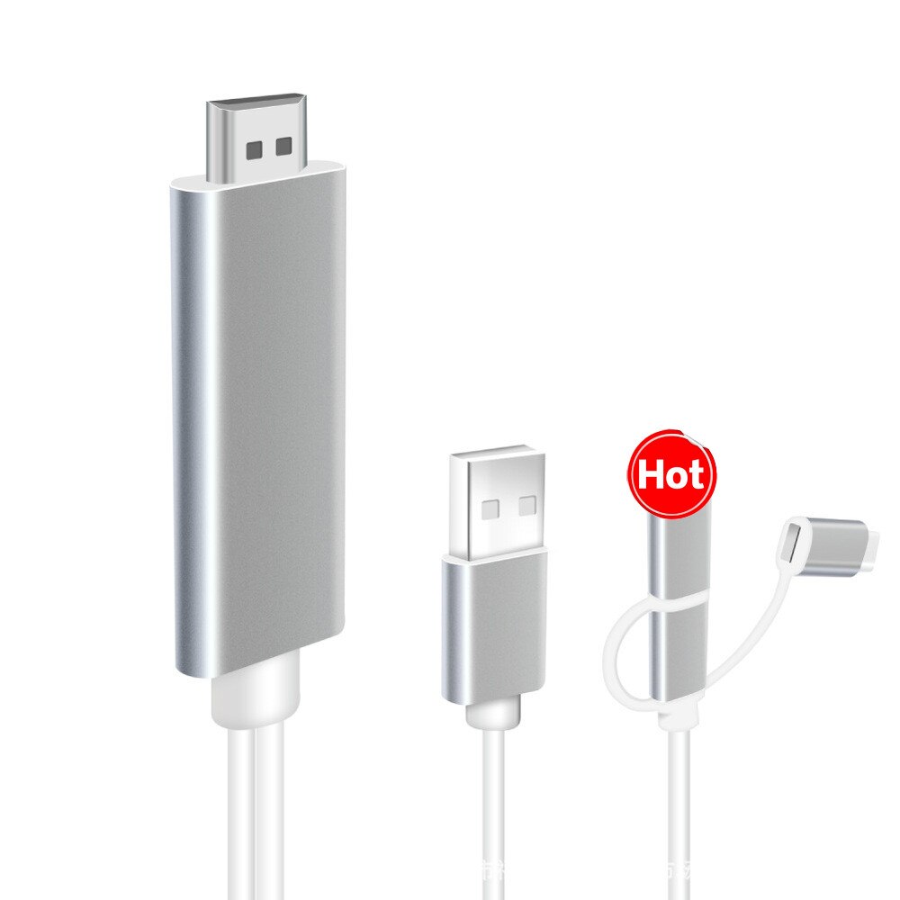 1080p hd-fernseher ,  ld6m-3m plug-and-play-fähig, miracast, dlna, airplay, 3 in hdtv-kabel 1 usb-c-/micro-usb-anschluss für ios und android