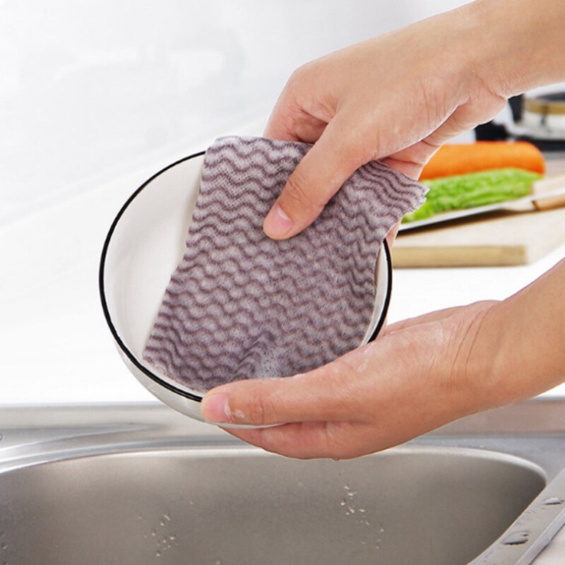 50pcs/roll nano cloth Kitchen Anti-grease wiping rags Microfiber Cleaning Cloth home washing dish Cleaning kitchen accessories