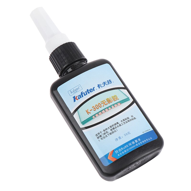 50Ml Uv Uv-uithardende Lijm K-300 Transparant Kristal En Glas Lijm Met Uv Zaklamp