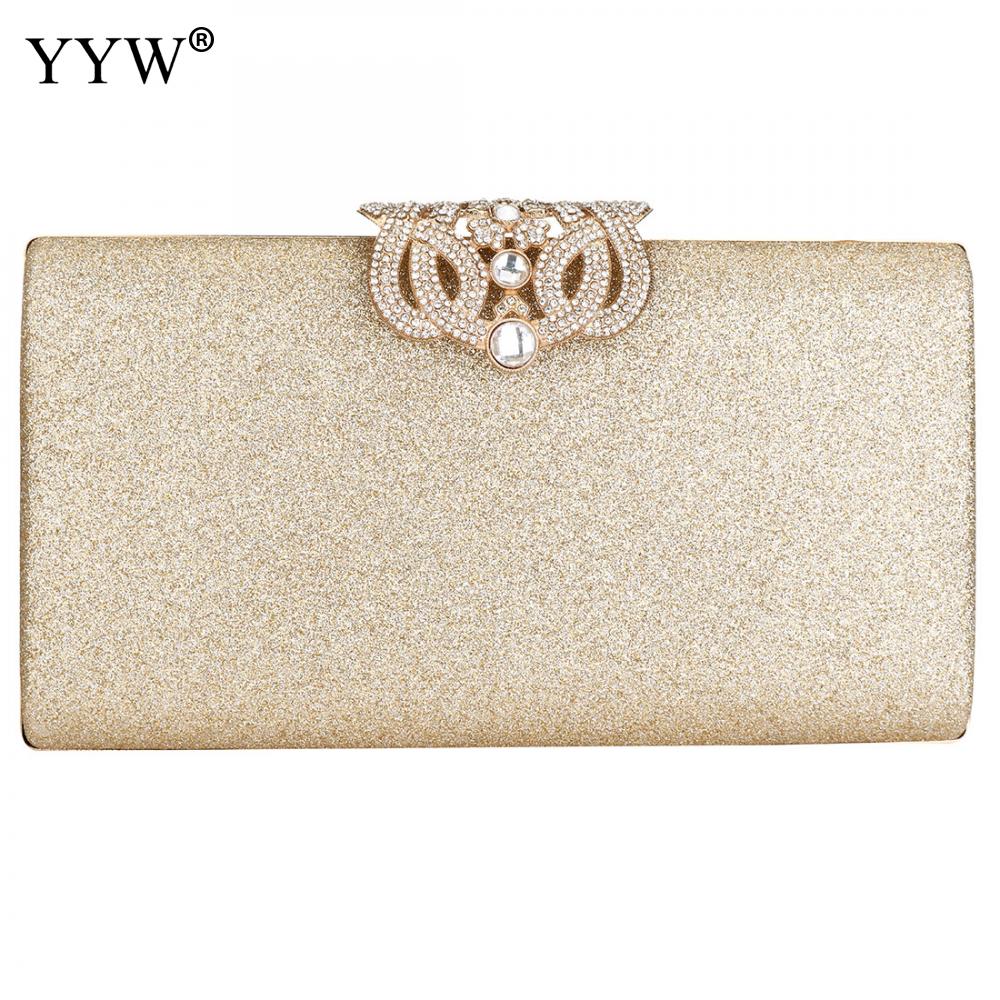 Vrouwen Gold Crystal Handtas Avondtasje Retro Kralen Clutch Tassen Wedding Diamond Kralen Tas Strass Kleine Schoudertassen: champagne