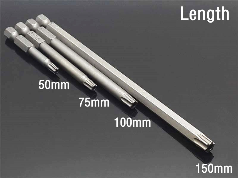 50/75/100/150MM Set Security Tamper Proof Magnetic Screwdriver Drill Bit Screw Driver Bits Hex Torx Flat Head 1/4" Hand Tools