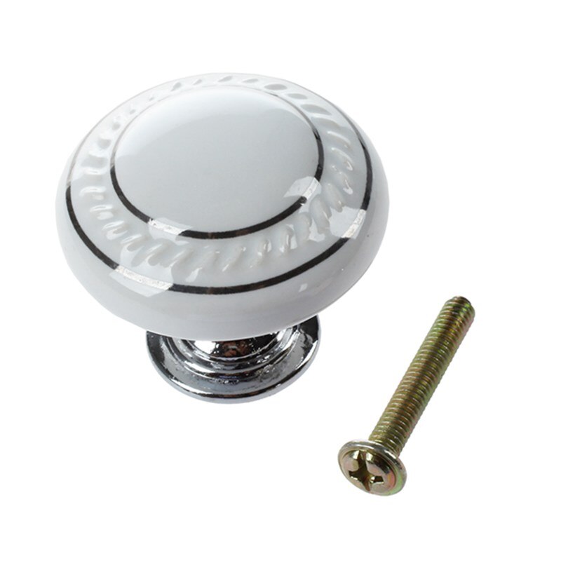 Ceramic Door/Wardrobe/Cabinet/Cupboard Knob Handle Drawer White Ideal for cabinet, drawer, door, cupboard, wardrobe, closet,