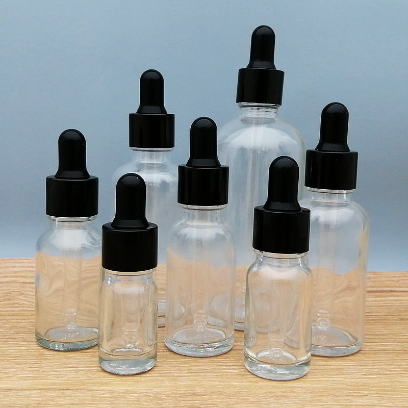 10 Stuks 5Ml Tot 100Ml Clear Dropper Fles Met Zwarte Schroefdop, etherische Olie Flessen Met Glazen Pipet Voor Lab Experiment