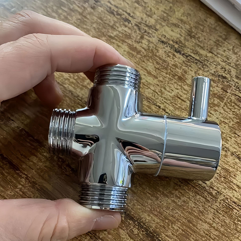 Bideu pentru toaletă și baie din alamă cromată, adaptor în t de  g1/2 ", supapă deviatoare de duș, robinet de duș cu 3 căi, conector în t, scule pentru supapă