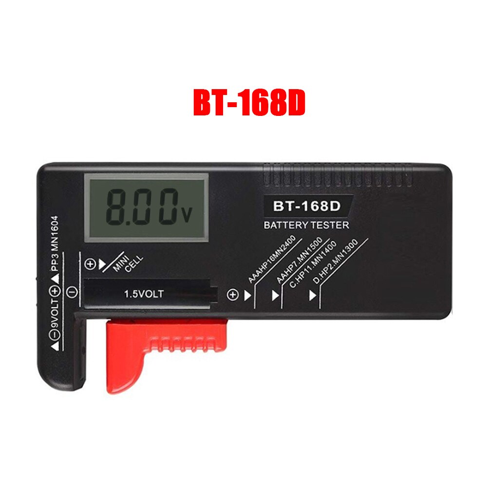 Digitale Batterie Tester 9V/1,5 V/AA/AAA Batterie Kapazität Tester Geschmack Zelle Volt Prüfer Universal- batterie Tester BT-168D Energie: BT-168D