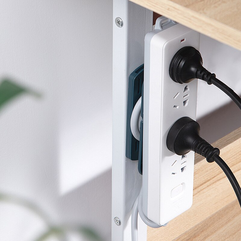 Socket Board Router Cable Holder Seamless Punch Free Wall Plug Fixer Self-Adhesive Power Strip Hook Cable Wire Organizer