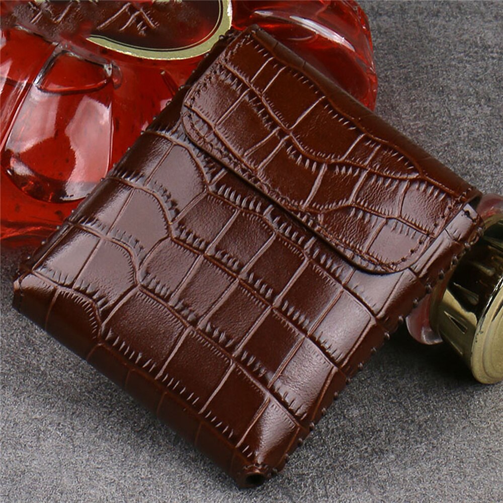 PU Leather Phone Pouch Anti-fall Protective Case for Samsung Galaxy Z Flip Fold Phone Accessories Portable Full Cover Bag: Coffee Big Crocodile