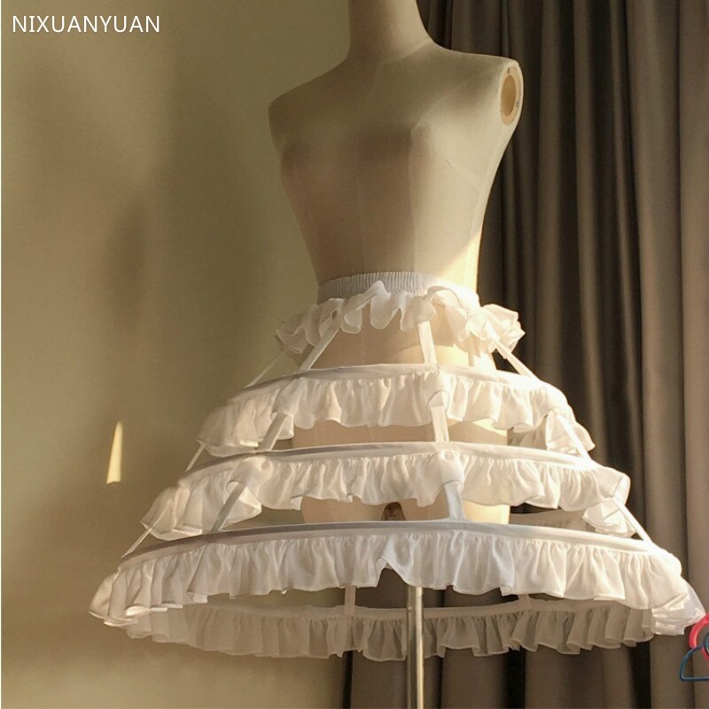 Crinoline courte, cercle complet en acier désossé, cage à oiseaux, jupon, doux 3 cerceaux, jupe pour mariage