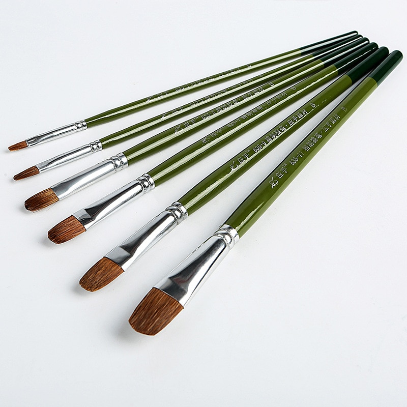 Pincel Para óleo de nailon de 6 uds. De lujo, Pincel redondo Para Pintura de acuarela, aceite, Pincel acrílico, Pincel Para Pintura, suministros de arte