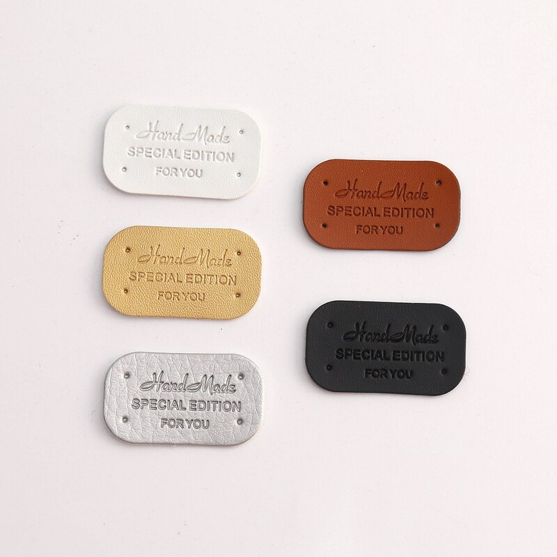 100 Stuks Faux Leather Tags Voor Kleding Handgemaakte Cadeau Handcraft Faux Lederen Labels Diy Naaien Tags Kledingstuk Accessoires