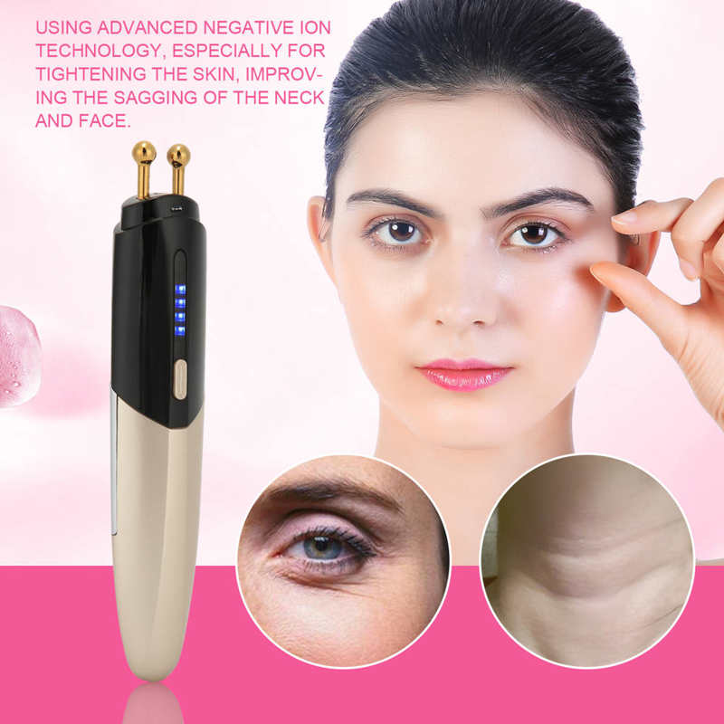 Eye Massager Wand Negatieve Ionen Verwarmde Anti-Rimpel Apparaat Verwijderen Donkere Kringen Eye Beauty Care Tool