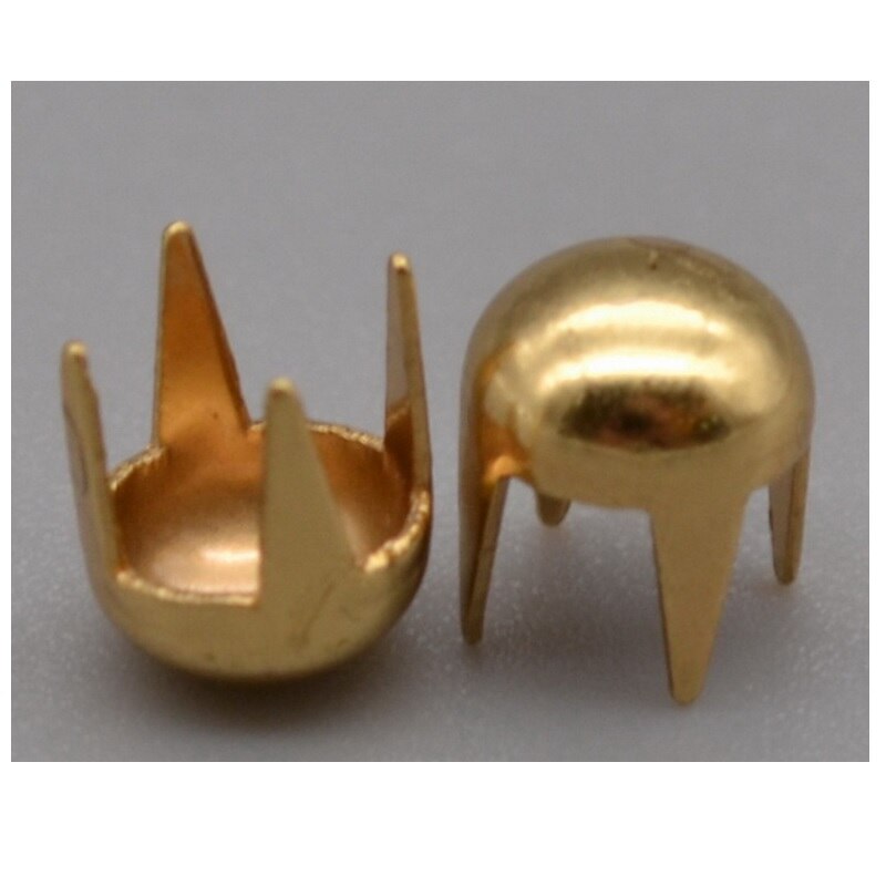 leathe shoes bag round flat rivet Sliver Black Bronze gold rivet screw rivets accessories decoration 500pcs/lot: gold6mm