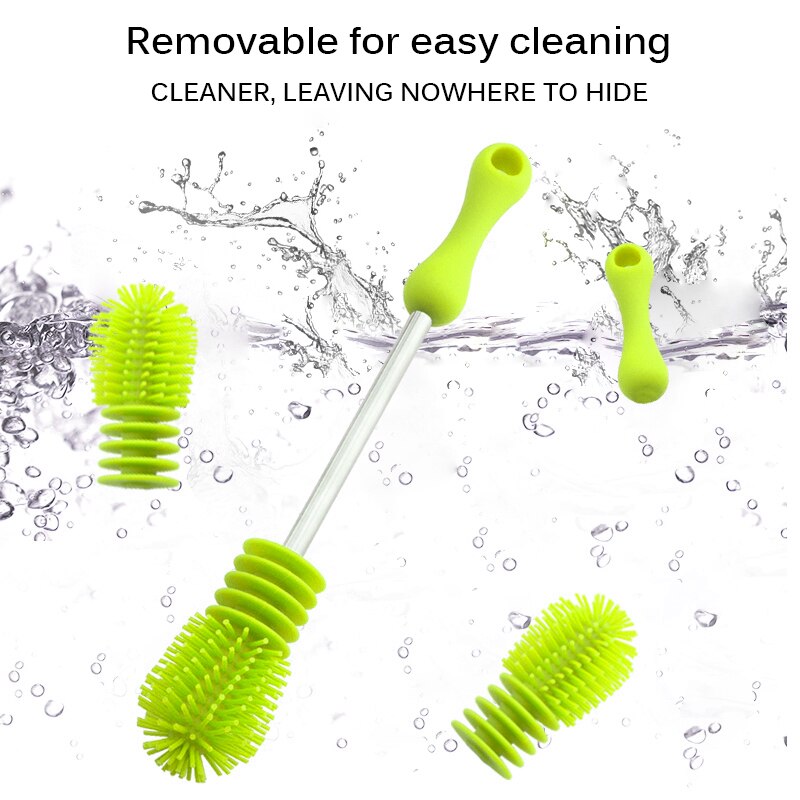 Cepillo para botellas de bebé, herramienta de limpieza de silicona para fregar botellas, único, Limpiador de cocina, 1 unidad