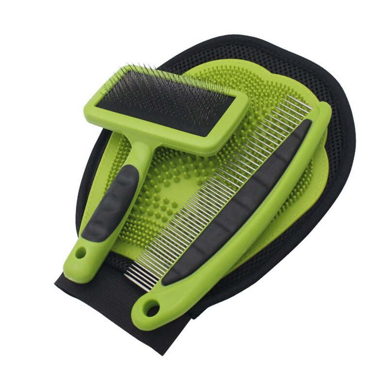 Cepillo de pelo para perros y gatos, guante de aseo para perros, Juego de cepillos de limpieza para baño, Golden Retriever, Bulldog Francés, suministros para mascotas