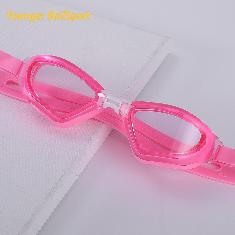 Swimming Waterproof Soft Silicone Glasses Swim Eyewear Clear HD Anti-Fog UV Men Women Goggles Diving Glasses Adlut: pink clear