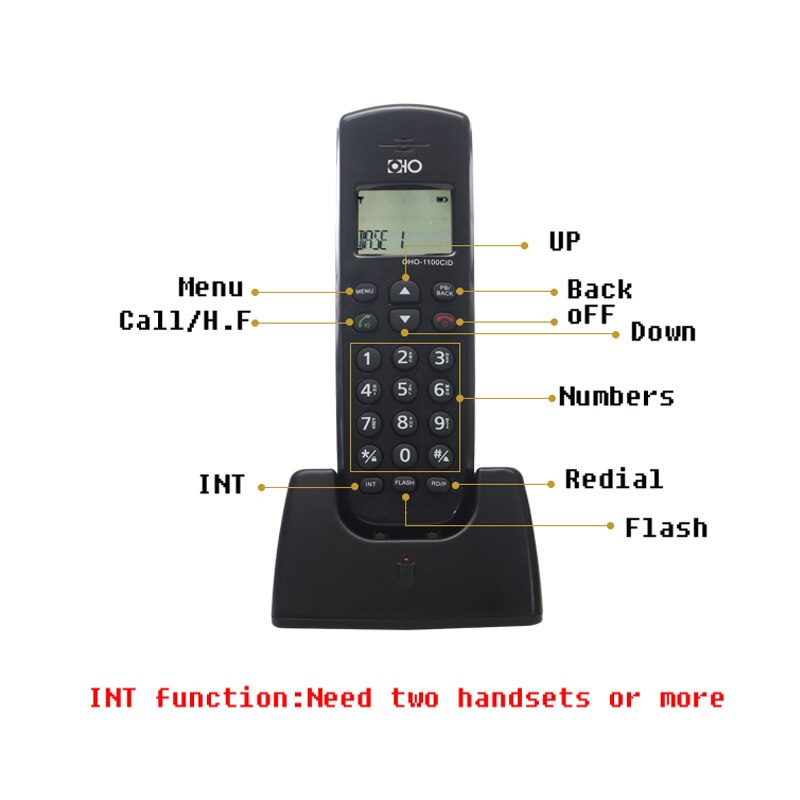 16 languages Digital Cordless Fixed Telephone With Call ID Handsfree Alarm Mute LED Screen Wireless Fixed Phone For Home Hotel