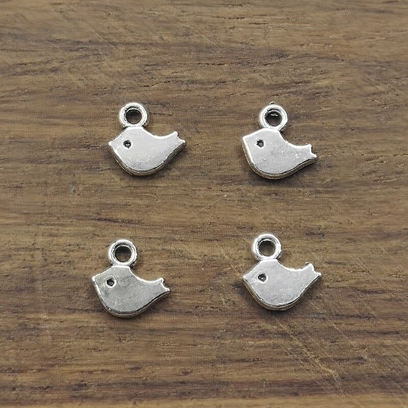 50 stücke Vogel charme 8*7mm Tibetischen Silber Überzogene Anhänger Antiken Schmuck, sterben DIY Handgemachten Handwerk