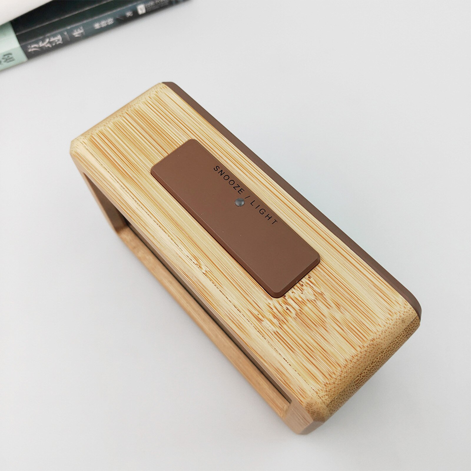 Digital Alarm Clock Operated with Backlight Wooden Electronic Clocks Battery for Household Bedroom Decoration