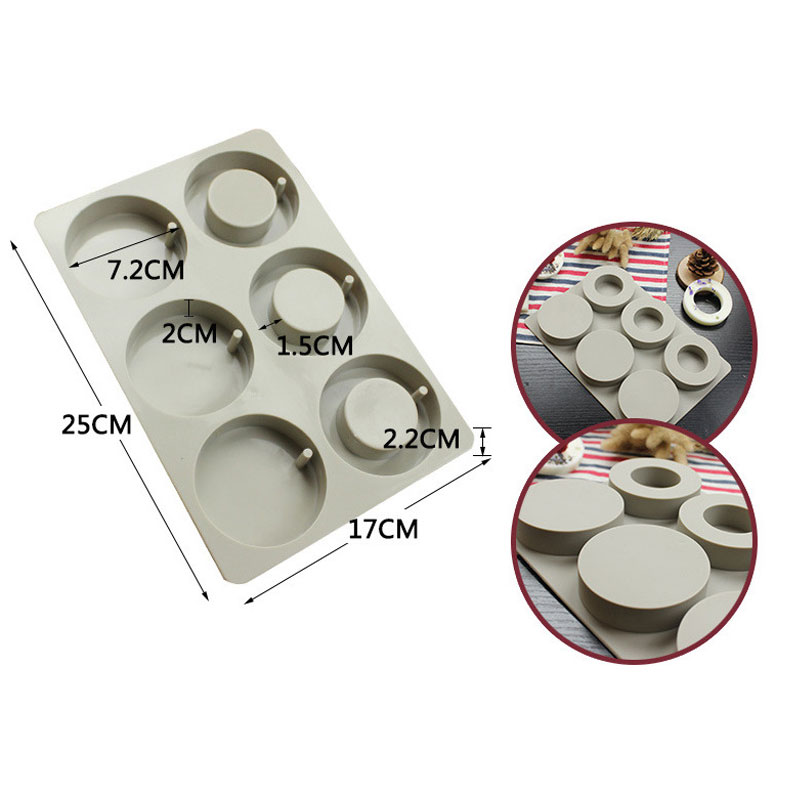 6 Holte Diy Silicone Klei Aromatherapie Tabletten Mallen Ambachten Opknoping Ornamenten Wax Mallen Resin Mold Craft Moulds: No.4