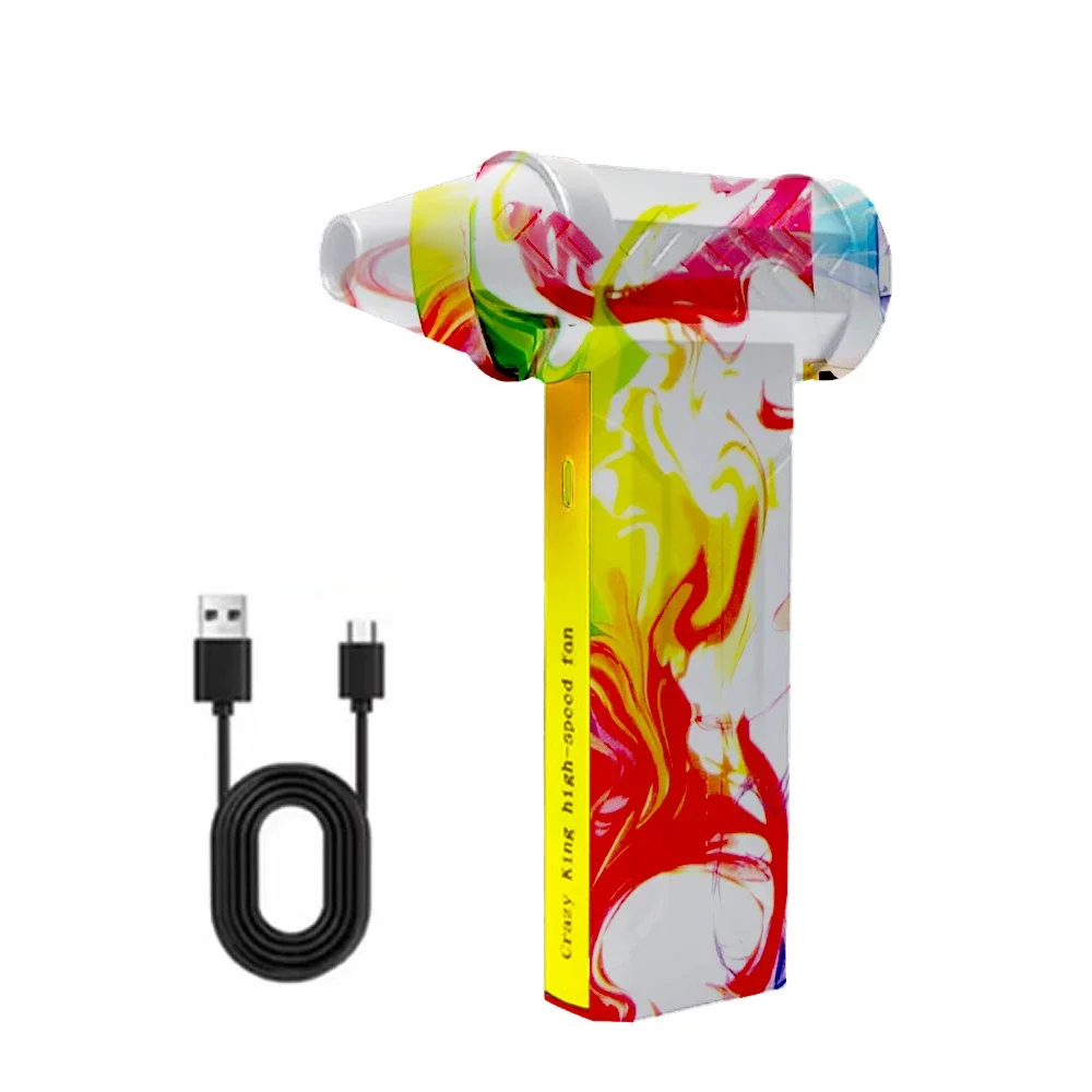 Super 160000 RPM, ventilateur Turbo électrique à Jet sans balais, ventilateur Turbo violent à grande vitesse, Rechargeable par USB, puissant souffleur de poussière 60 m/s: Or