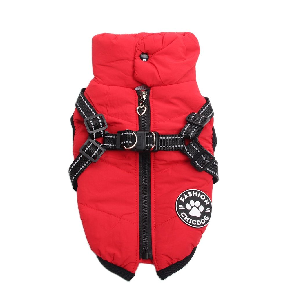 Dogs and Cats Coat Jacket Pet Vest Dog Pet Harness Zipper Puppy Warm Hoodies Clothes 4 Colours: XXL / Red
