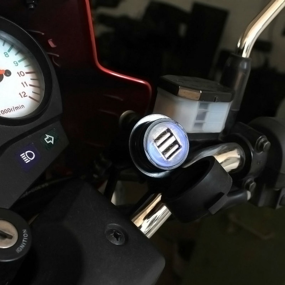 LYKAS Motorrad Dual USB Hafen praktisch-ladegerät Adapter Wasserdichte Schnell Ladung 5v 12v Netzteil Buchse Motorrad Lenker