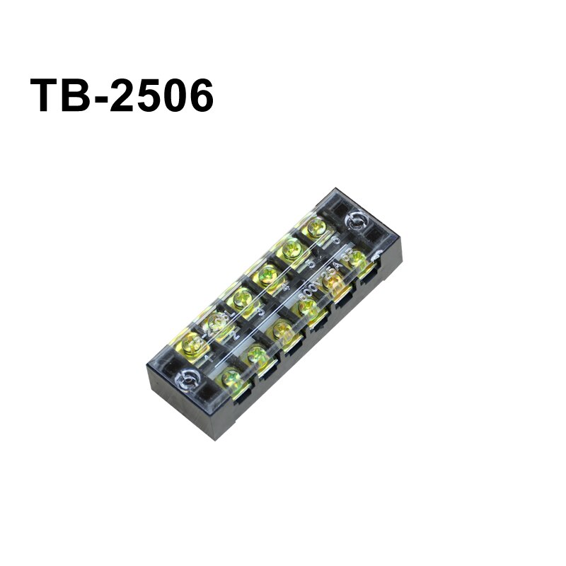 1Pc Dual Row Barrier Screw Terminal Block TB-2506 Strip Wire Connector 600V 3/4/5/6/10/12 Paralleler Position Electric Box 2512: TB2506 / Copper Conductor