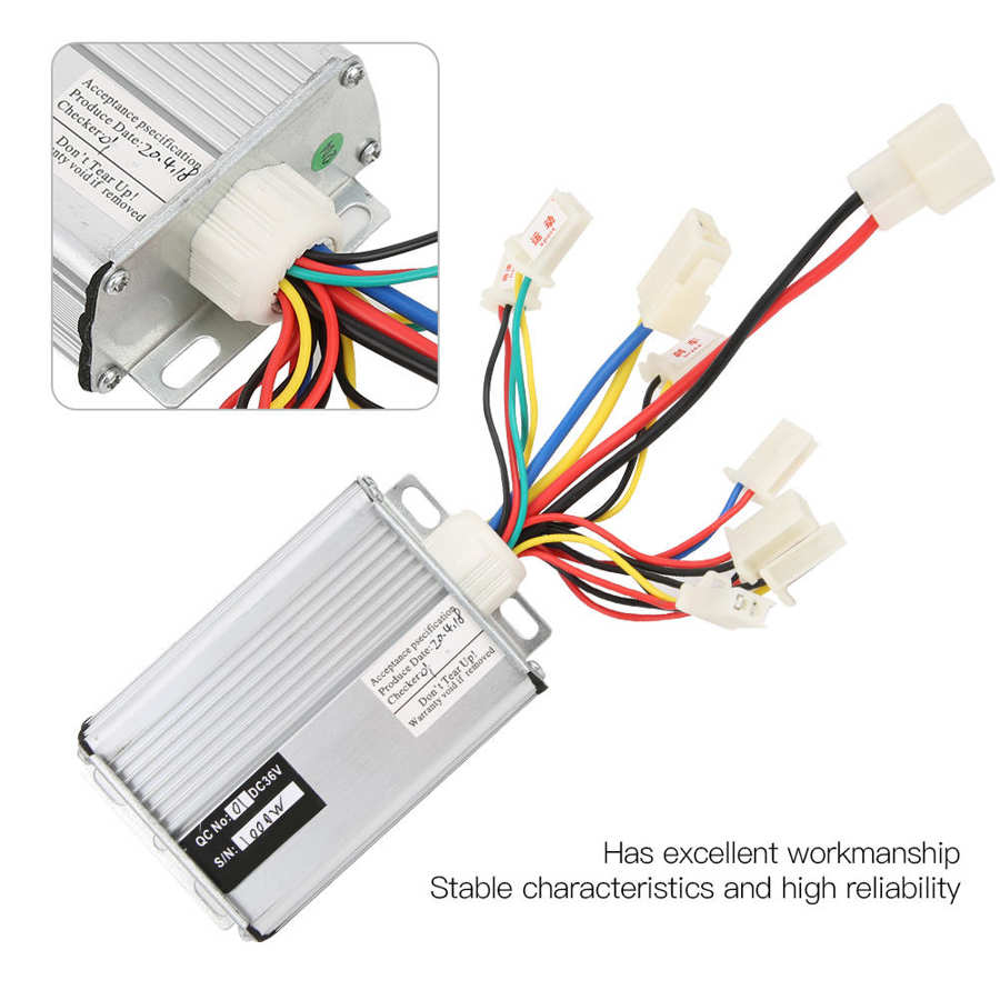 Electric Bicycle Brush Controller 36V 1000W High Power Aluminum Controller Positioning Switch Kit