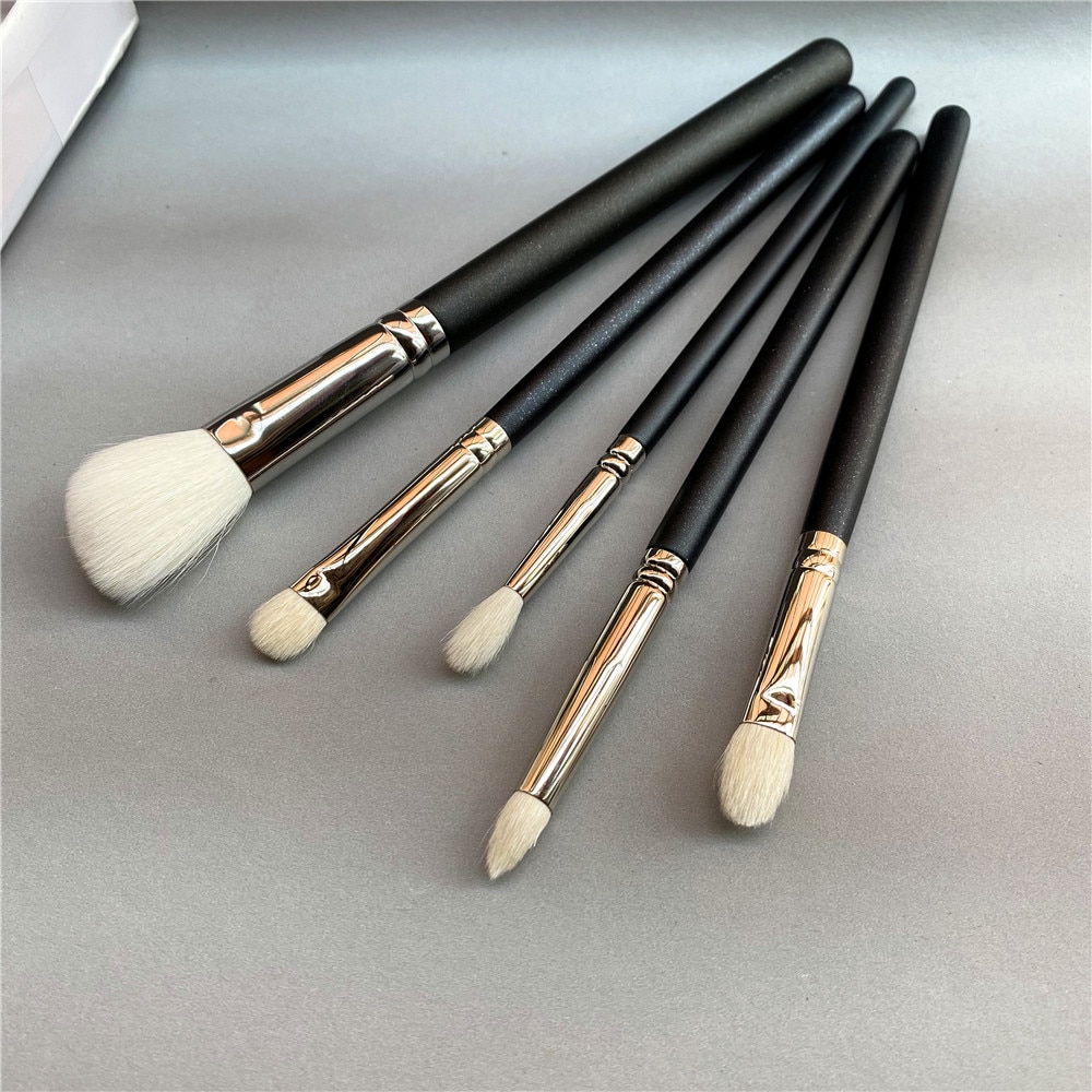 Make-Up Kwasten Set-Zachte Witte Geitenhaar-Angled Contour Brush/Oogschaduw Potlood Shader Mengen Cosmetica Gereedschap