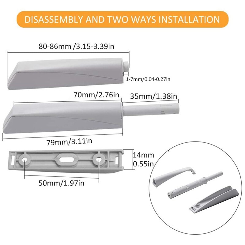 Push Latches for Cabinet 8 Pack Recessed Cabinet Push Open Latch Push Press Latch for Drawer Push Release