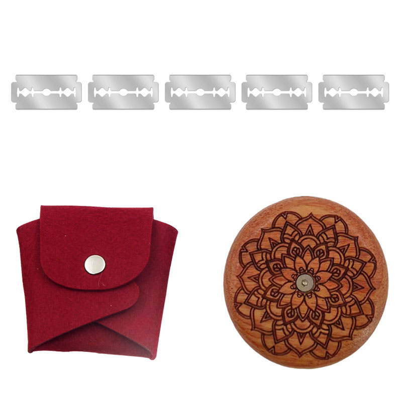 Leipä ontuva taikinaleikkaustyökalut puinen kaavin ranskalainen leipomo ontuva 5 terällä veitsi kaari kaareva viipalointileikkuri leivontatyökalut: Suklaa