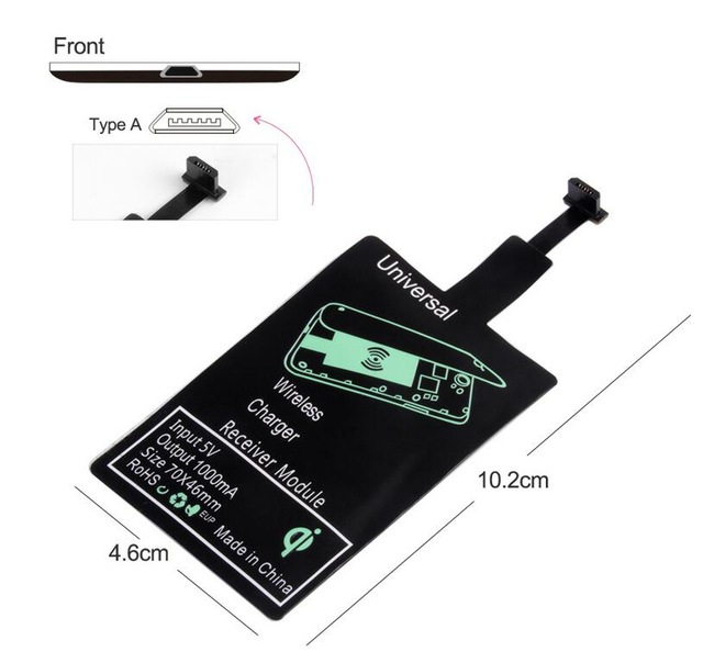 Chargeur sans fil cristal chargeur récepteur Pad adaptateur pour iPhone 11 Pro X XS MAX XR 8 pour android MicroType C Qi-appareil compatible